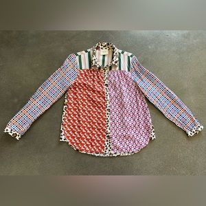 Maeve by Anthropologie mixed fabric shirt